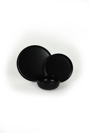 Hermia Set de cena de cerámica de 18 piezas - Negro